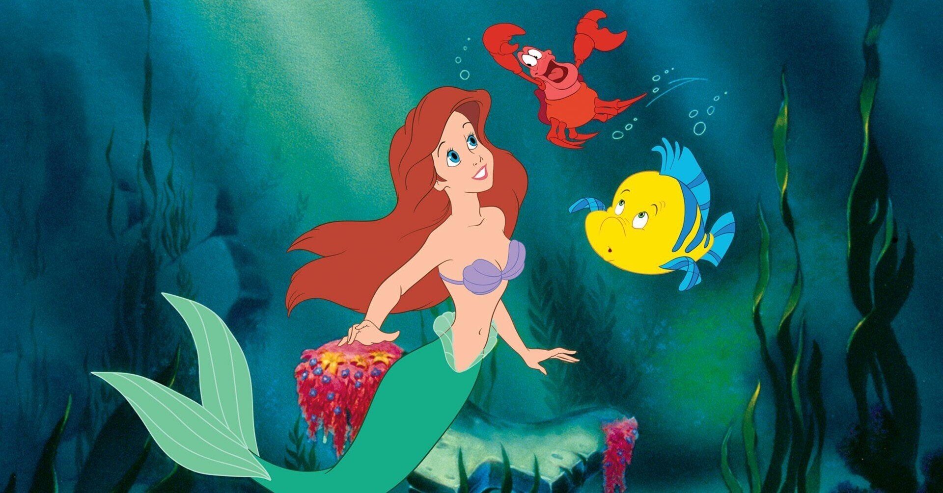 リトルマーメイドDisneyアリエル波とバブルとお魚シーツ*生地