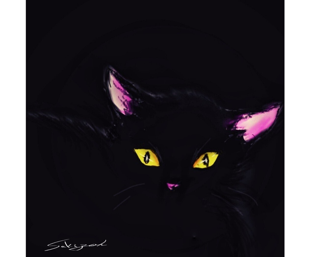 黒猫 デジタルイラスト せきぞう Note