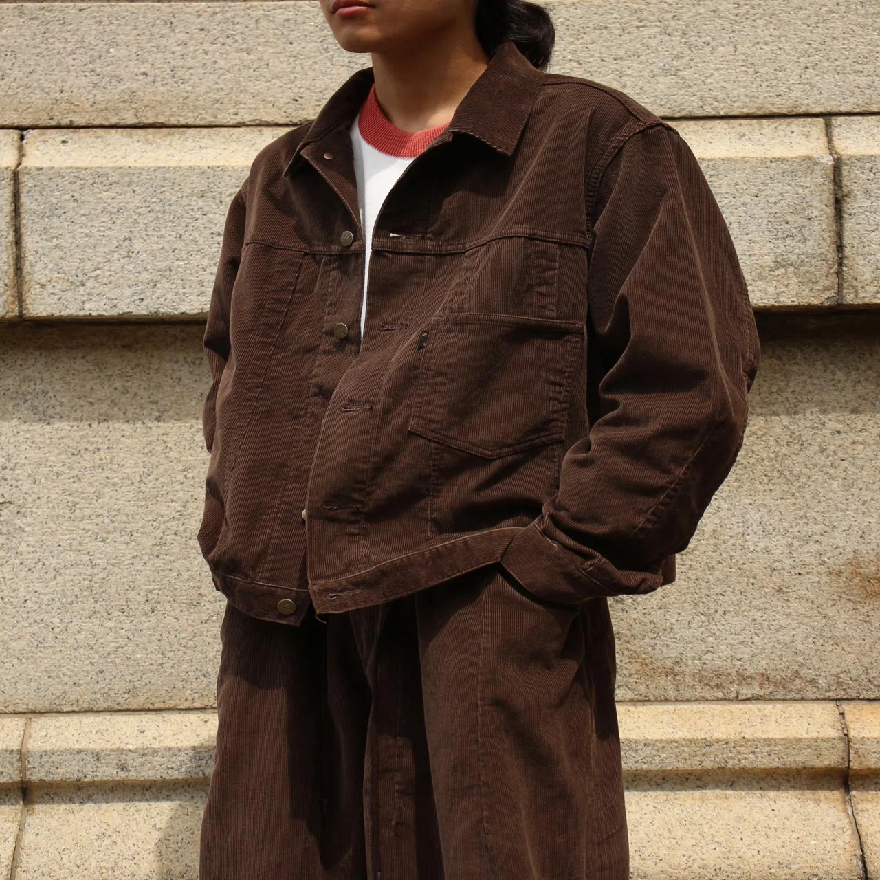 needles ブラウン コーデュロイ ノーカラージャケット Needlesの入荷。｜KNOCK OUT STAFF