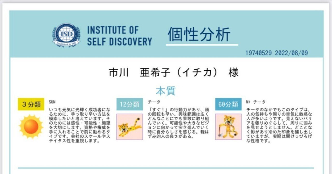たけだ はなカウンセラーに個性心理学の鑑定をしてもらったおはなし 市川亜希子 もっと惚れさせあわせる心理カウンセラー Note