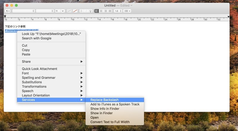 Macでwindowsの人から送られてきたファイルパスをfinderで開くautomator Ui Uxデザイナー うっくん Note