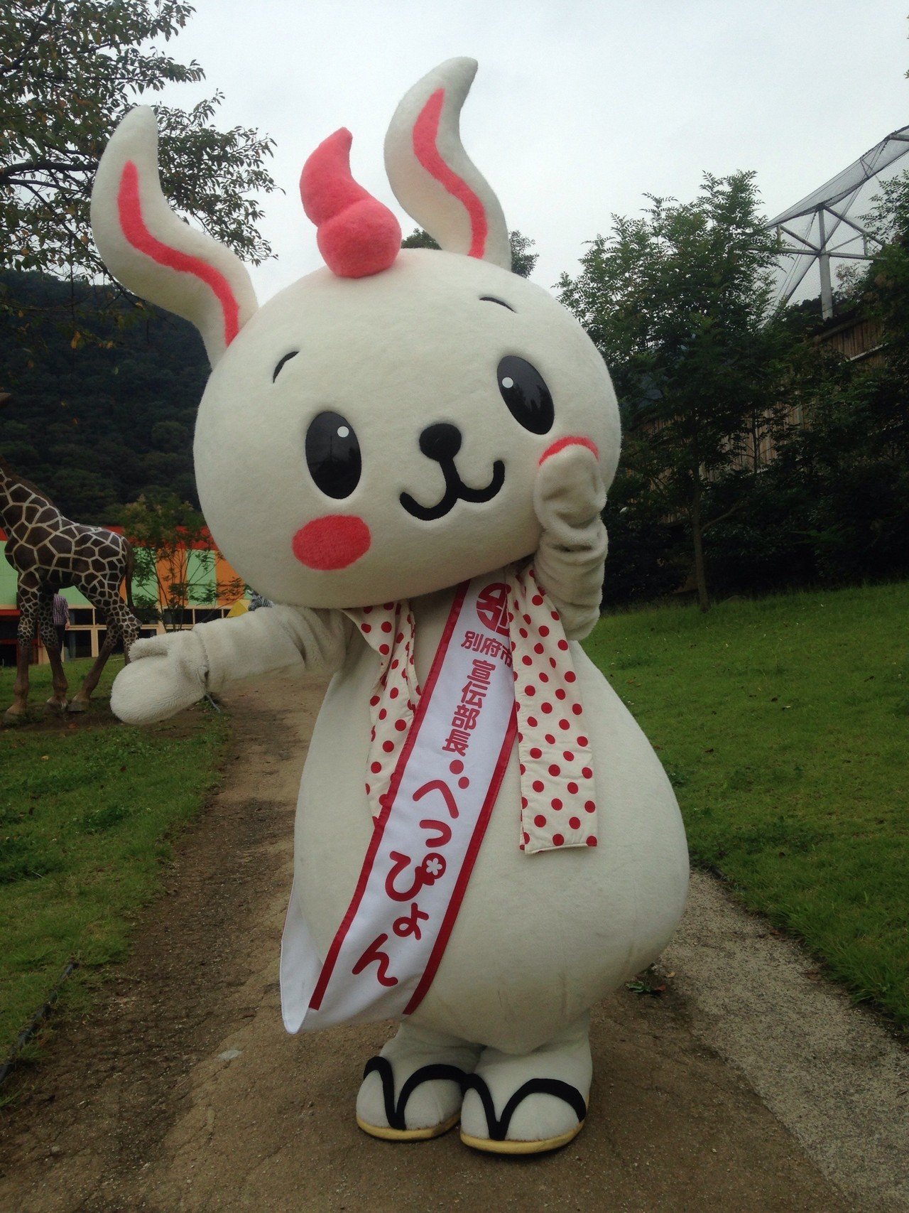 別府のゆるキャラに出会いました べっぴょん 可愛い 雨姫 Note