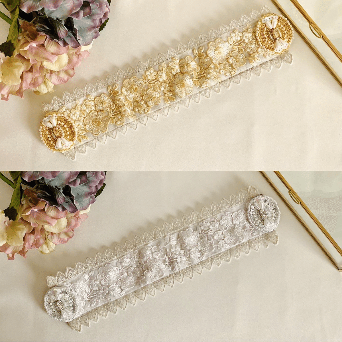 アンティーク 刺繍 ヘッドハット 100年前 ヘッドドレス. (Bz-53A3)