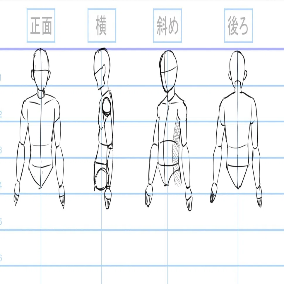 男性素体の上半身を描く練習 Fly Like Kiki イラストとアニメーション Note