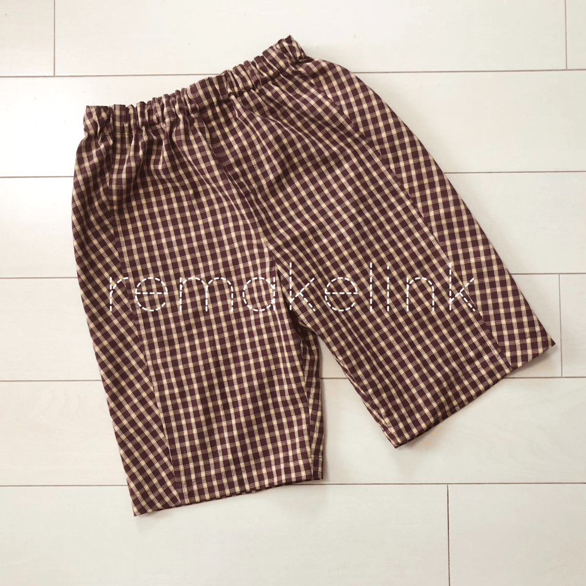 シャツリメイク キッズハーフパンツ｜remakelink ／リメイクリンク