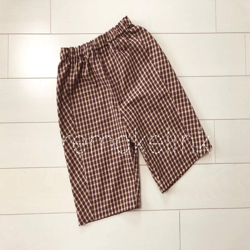 シャツリメイク キッズハーフパンツ｜remakelink ／リメイクリンク