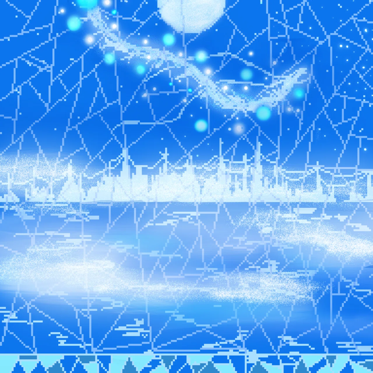 月光龍。月夜を纏い、夜空を泳ぐ。｜からなしジュリア【幻想的な絵を 