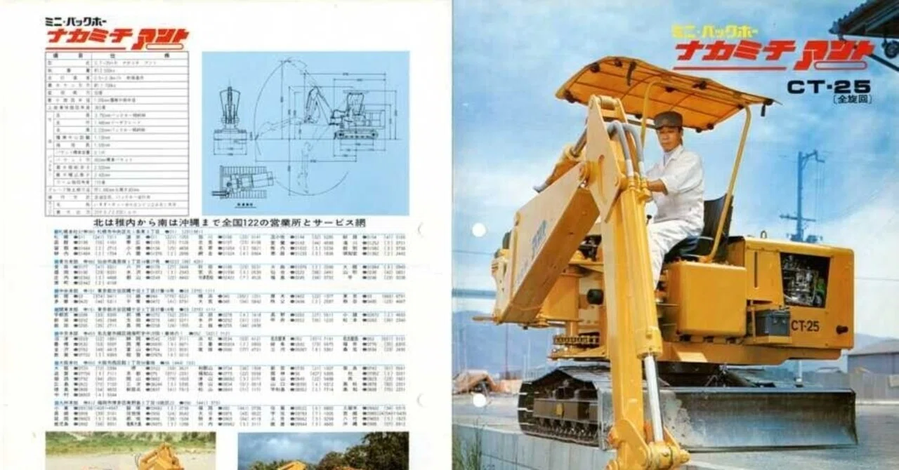 中道機械産業/中道機械 ミニ・バックホー ナカミチ アント CT-25〔全 