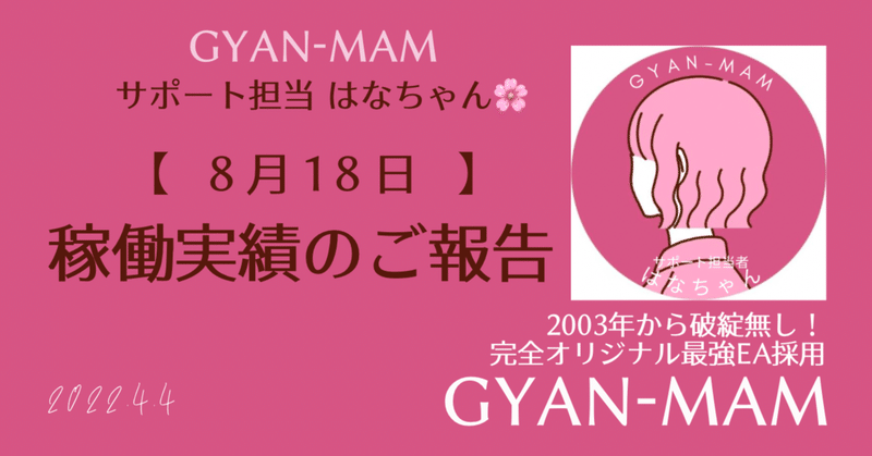 【GYAN-MAM】実績 2022.8.18
