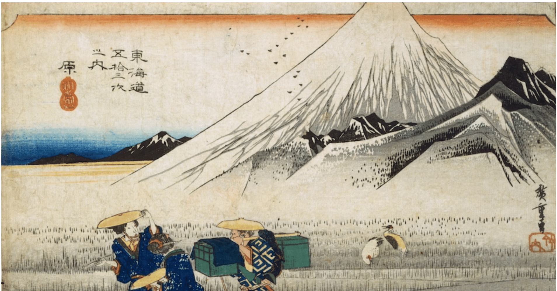 原 朝之富士」−富士山は枠から出したくなるね！−『東海道五十三次