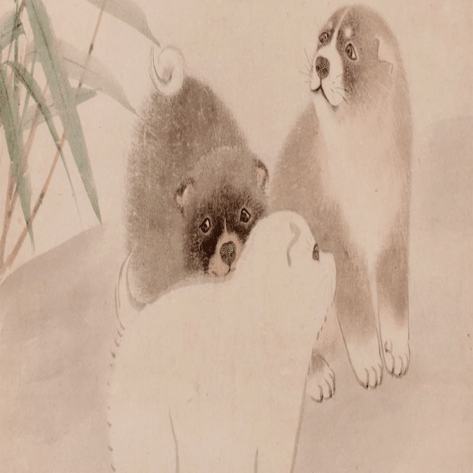 アート解説】狗子図(円山応挙)｜む|考えすぎる人