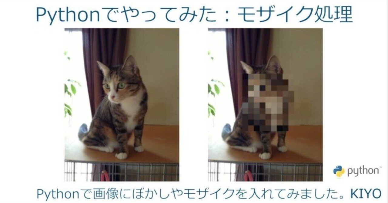 Pythonでやってみた（画像処理編4）：モザイク処理｜KIYO