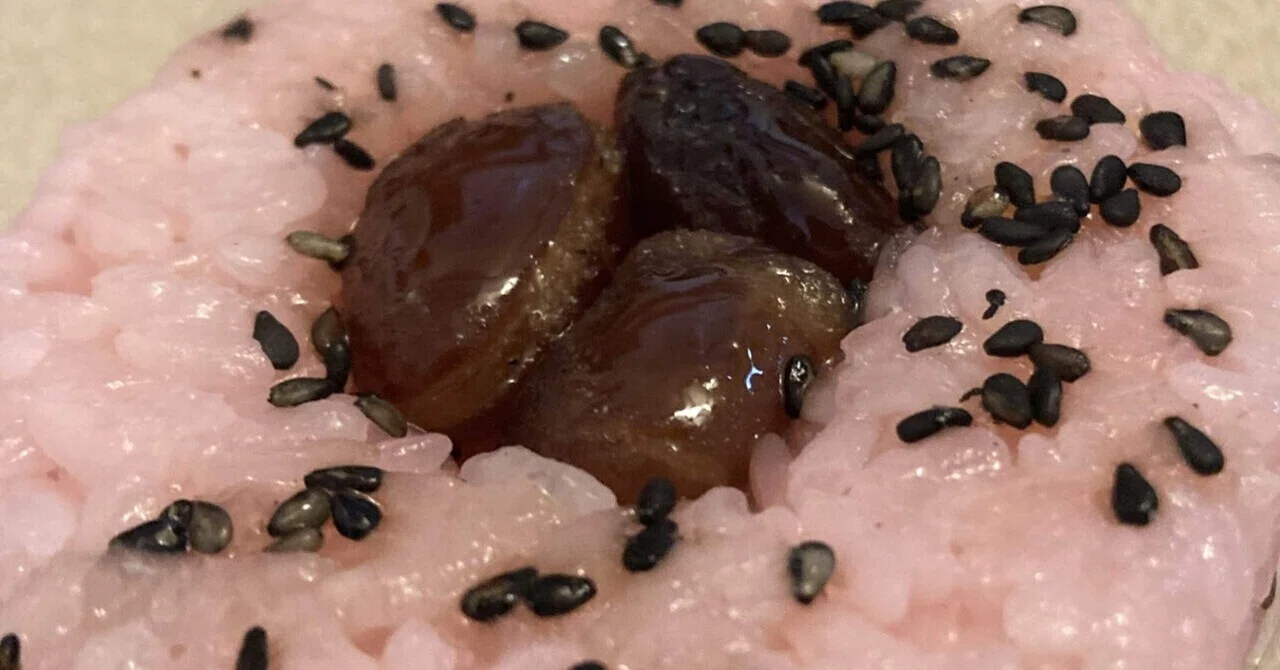 食レポ】甘納豆の赤飯おにぎり開封の儀｜keita