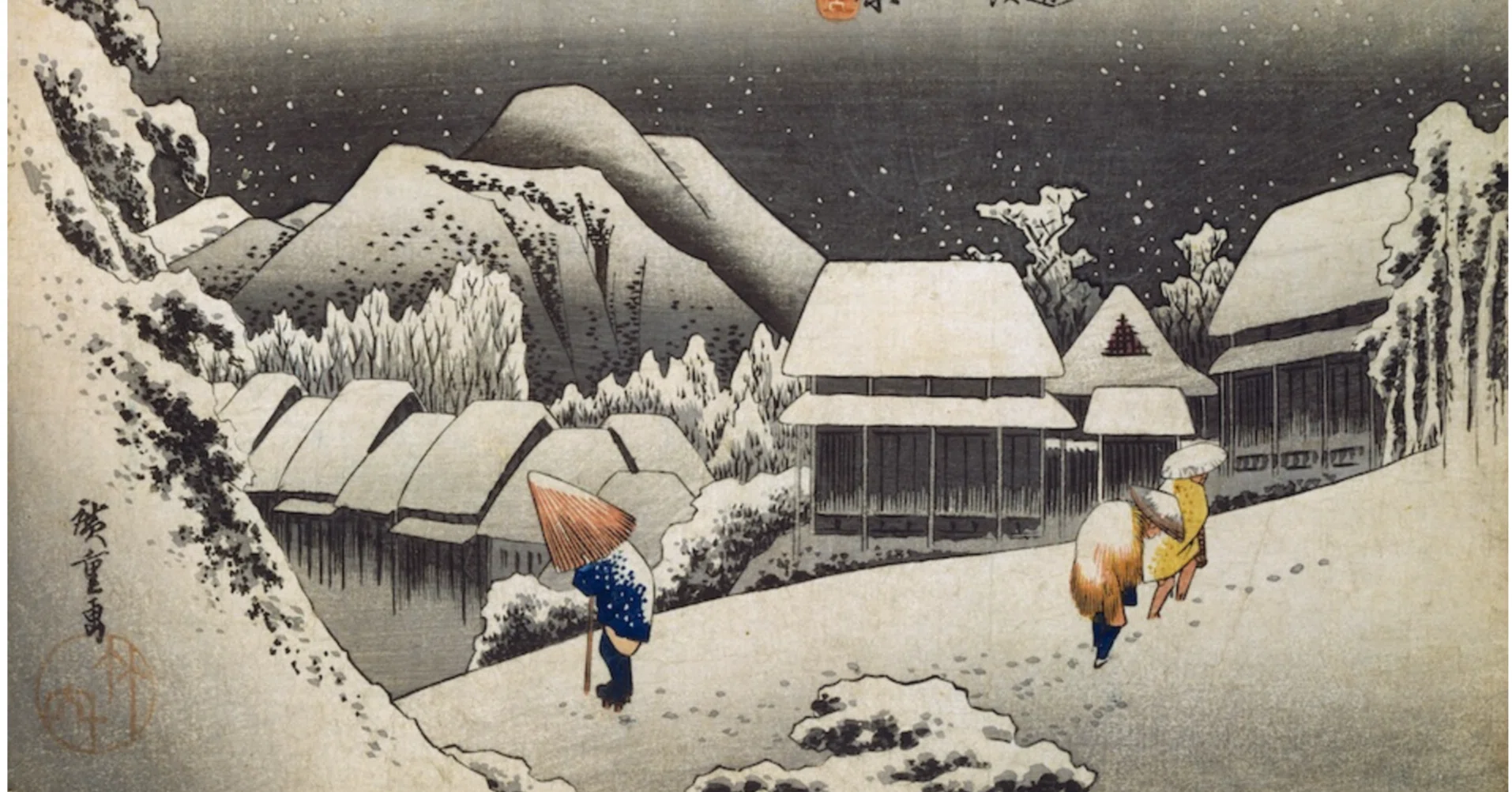 蒲原 夜之雪」−斜めの効果−『東海道五十三次』｜おうよう【浮世絵を