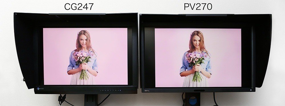 カラーマネジメントディスプレイ BenQ「PV270」とEIZO「CG247」を比較