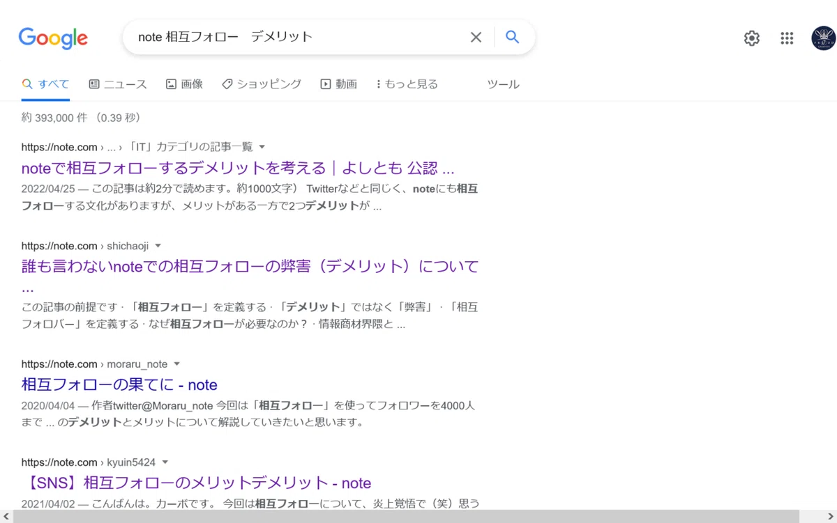 2022.5.14の”note 相互フォロー デメリット”の検索結果