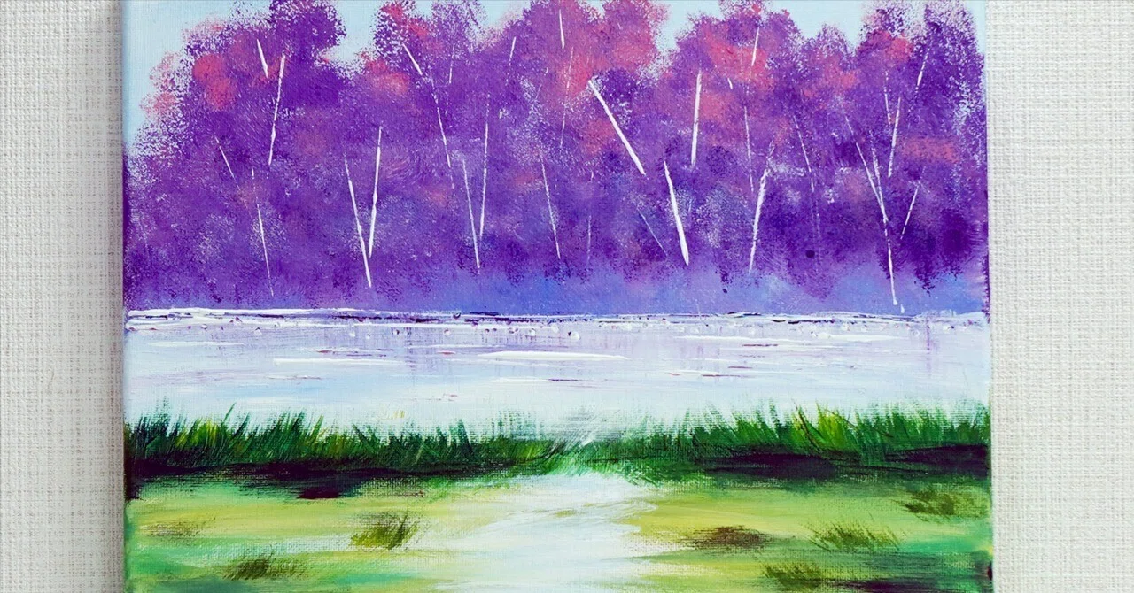 アクリル絵の具で「森林の風景」を描いてみた｜junya_art