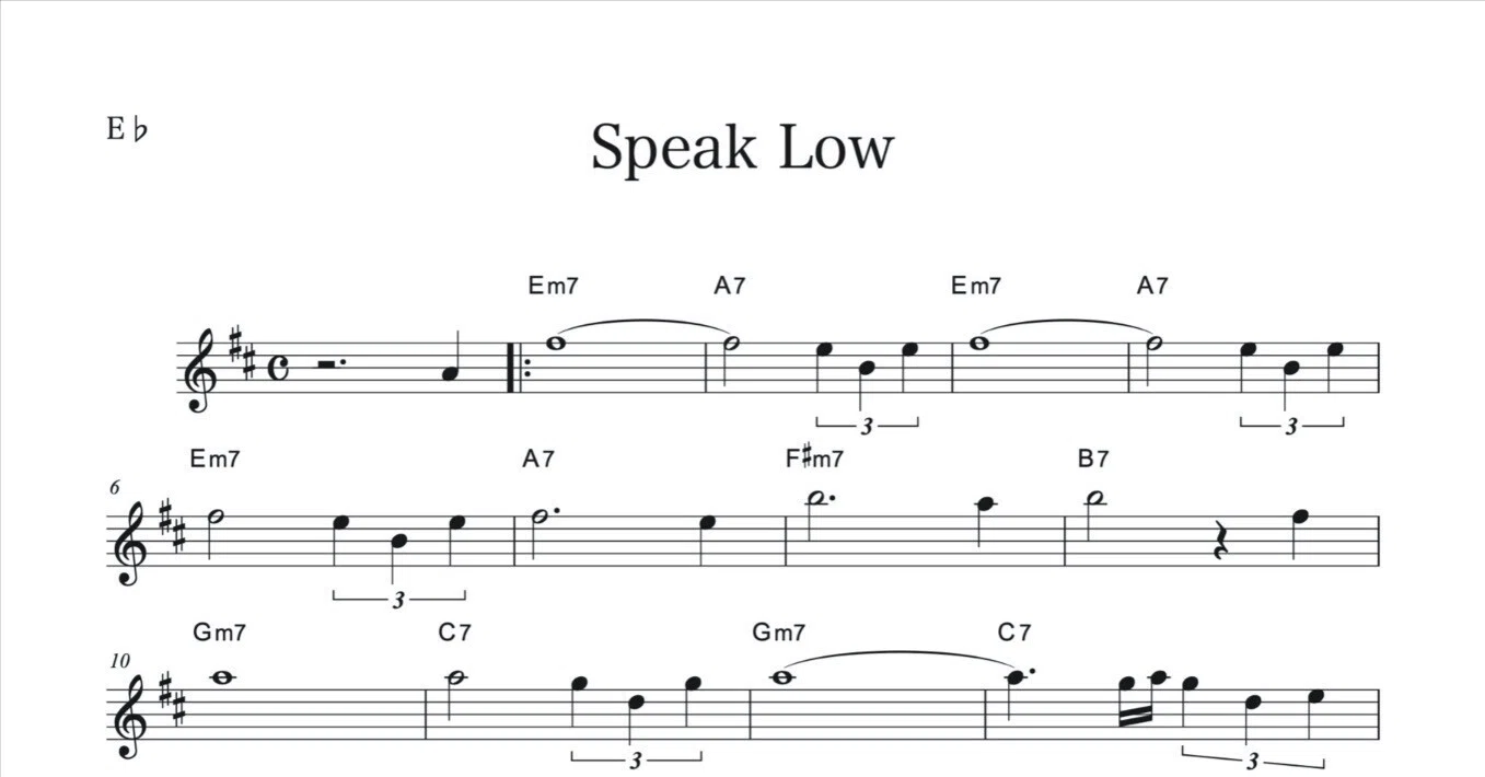 Speak Low」でのソロ例｜加度 克紘