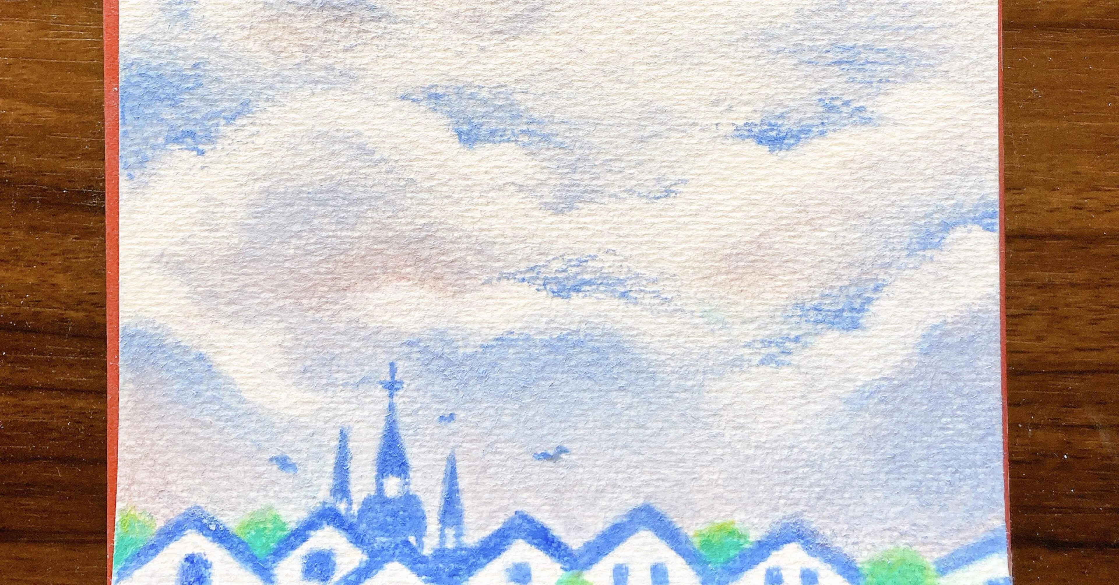 雪の国のゴーマ』（シロイワヤギ、パステル画）