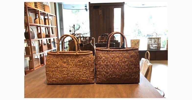 経年変化を楽しむ一生ものの逸品 アルカン 山ぶどう かごバッグ 美品