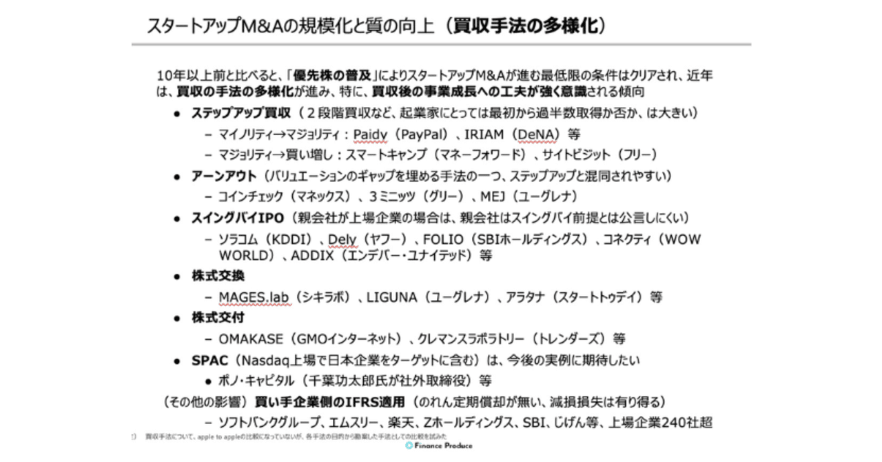 スタートアップM&Aの規模化と質の向上、事例から考察（その４）「買収手法の多様化〜ステップアップとアーンアウト編〜」｜ファイナンス・プロデュース