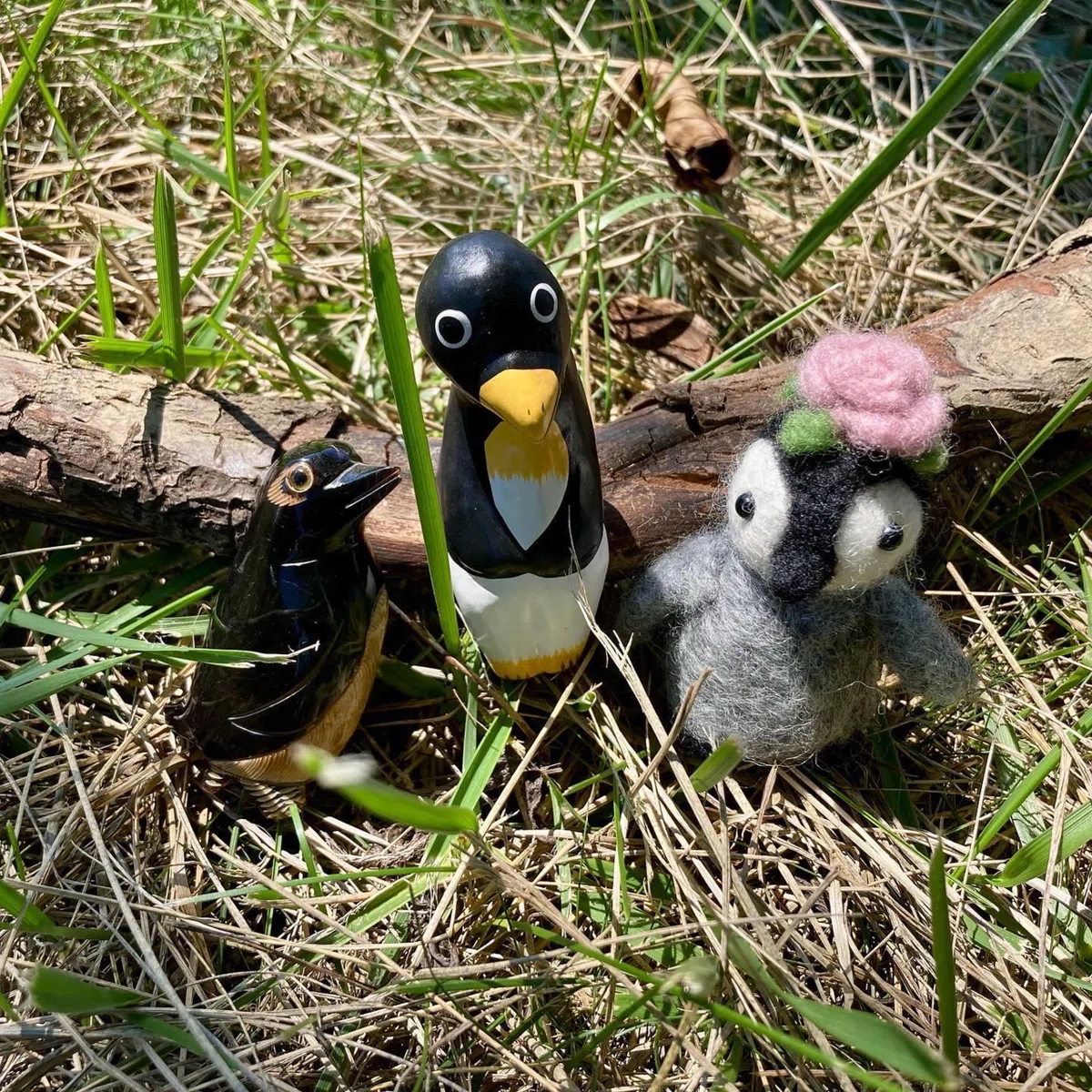 幸せの青い鳥さん号に乗ったペンギンさん 羊毛フェルト すばらしかっ