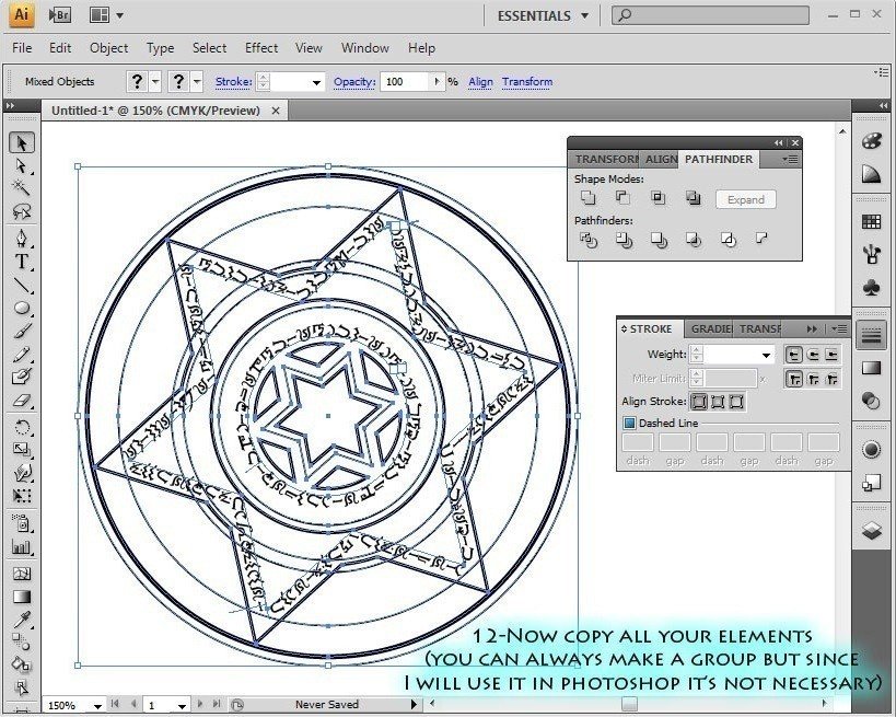 イラレで描く魔法陣 Magic Circle Tutorial By Rann Poisoncage On Deviantart Http Rann Poisoncage Deviantart ビビネビ Note