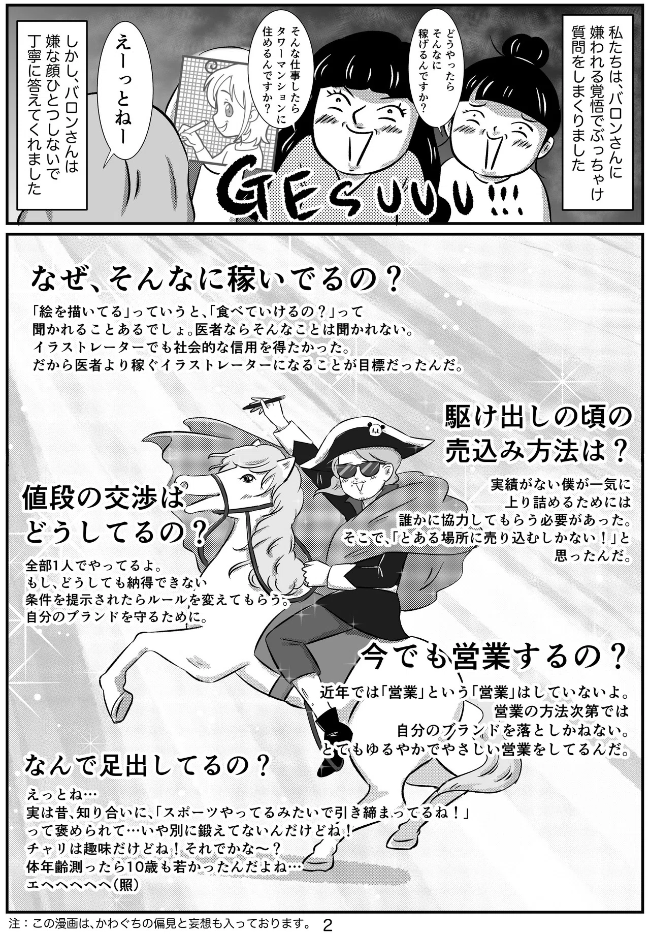 1本3桁 イラストレーター界の皇帝 上田バロンさんのトークイベントを開催します カワグチマサミ Note