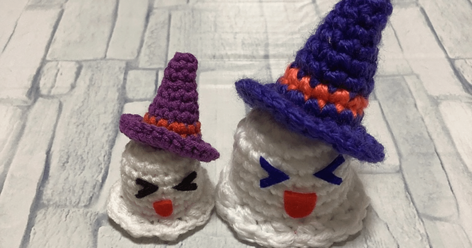 おばけちゃん＆魔女帽子の編み方｜myccrochet