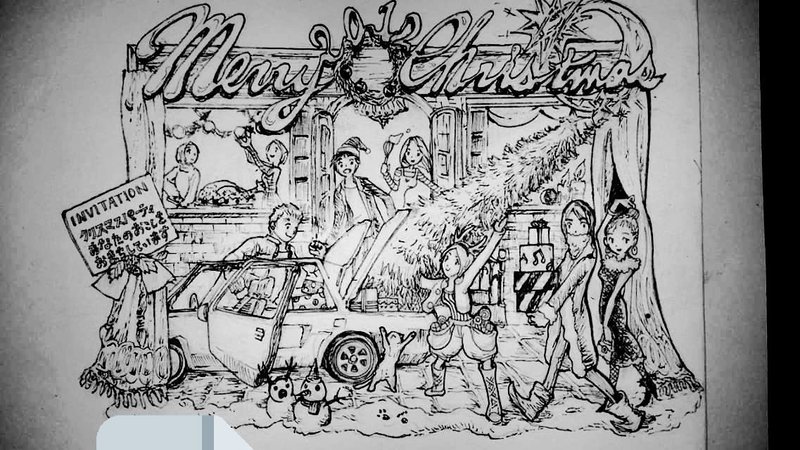 人工知能によるai自動着色のテスト１ ３社比較 原画 クリスマスのイラスト 大樹七海 おおきななみ 科学 知財コンテンツクリエイター Note