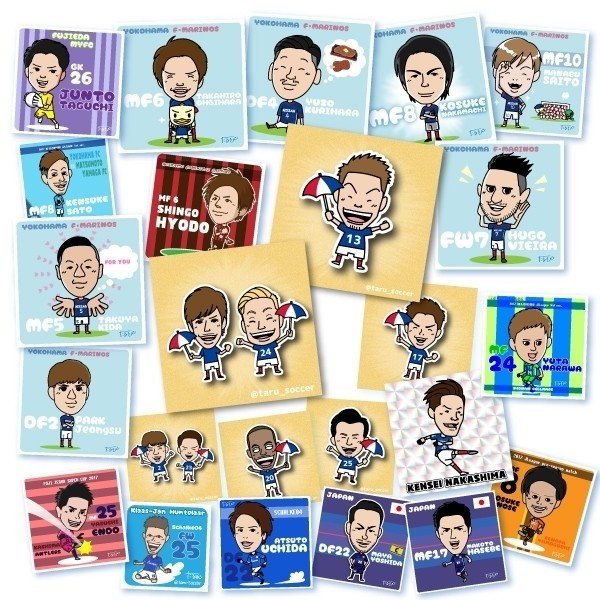 スポーツ選手の似顔絵イラストとともに選手を紹介するマガジン