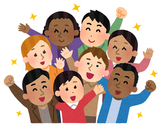 皆が集まっているイラスト2
