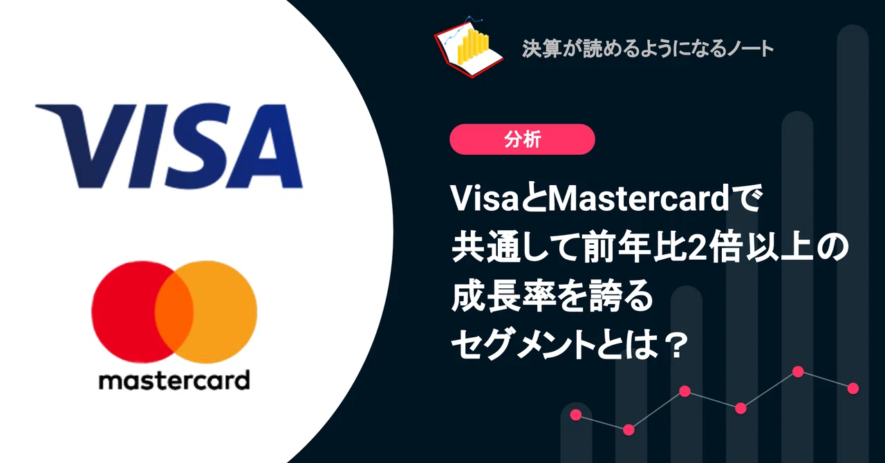 Q. VisaとMastercardで共通して前年比2倍以上の成長率を誇るセグメント
