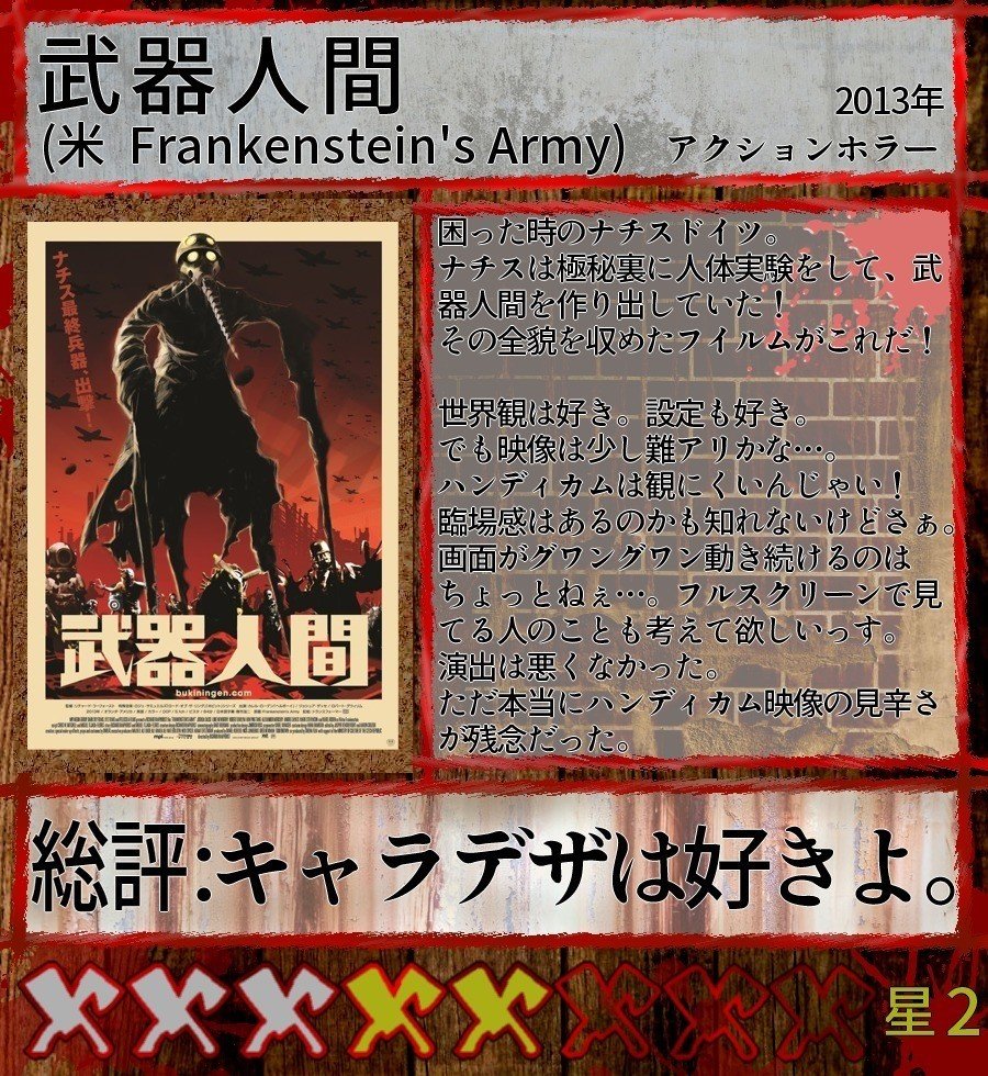 Minosの映画レビュー 武器人間 Minos Note