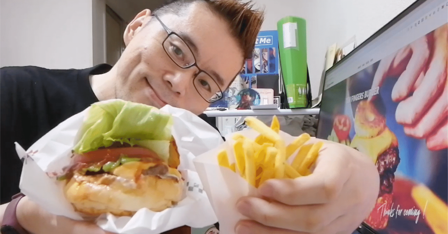 Itadakimasu Man 933 三軒茶屋のハンバーガー ショップ テンフィンガーズバーガーのアボカドチーズバーガー 6フィンガーズ をウーバーイーツでデリバリーして食べてみた 食べる人の横顔 Note