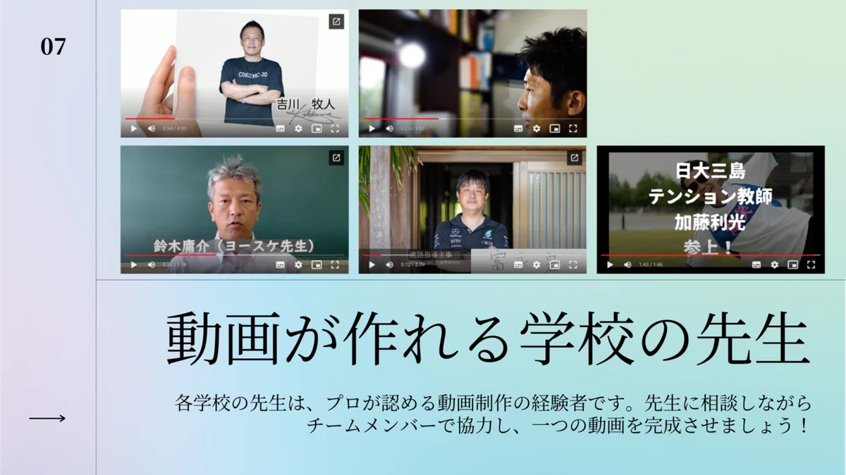 生徒×先生 ×フリーランス 動画制作プロジェクト