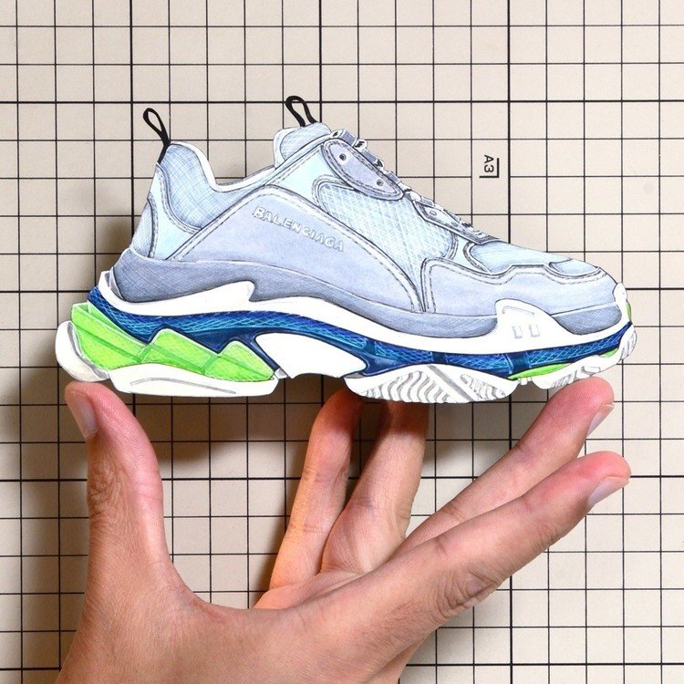 Shoes：01177 “BALENCIAGA” Triple S Mesh, Nubuck And Leather Sneaker