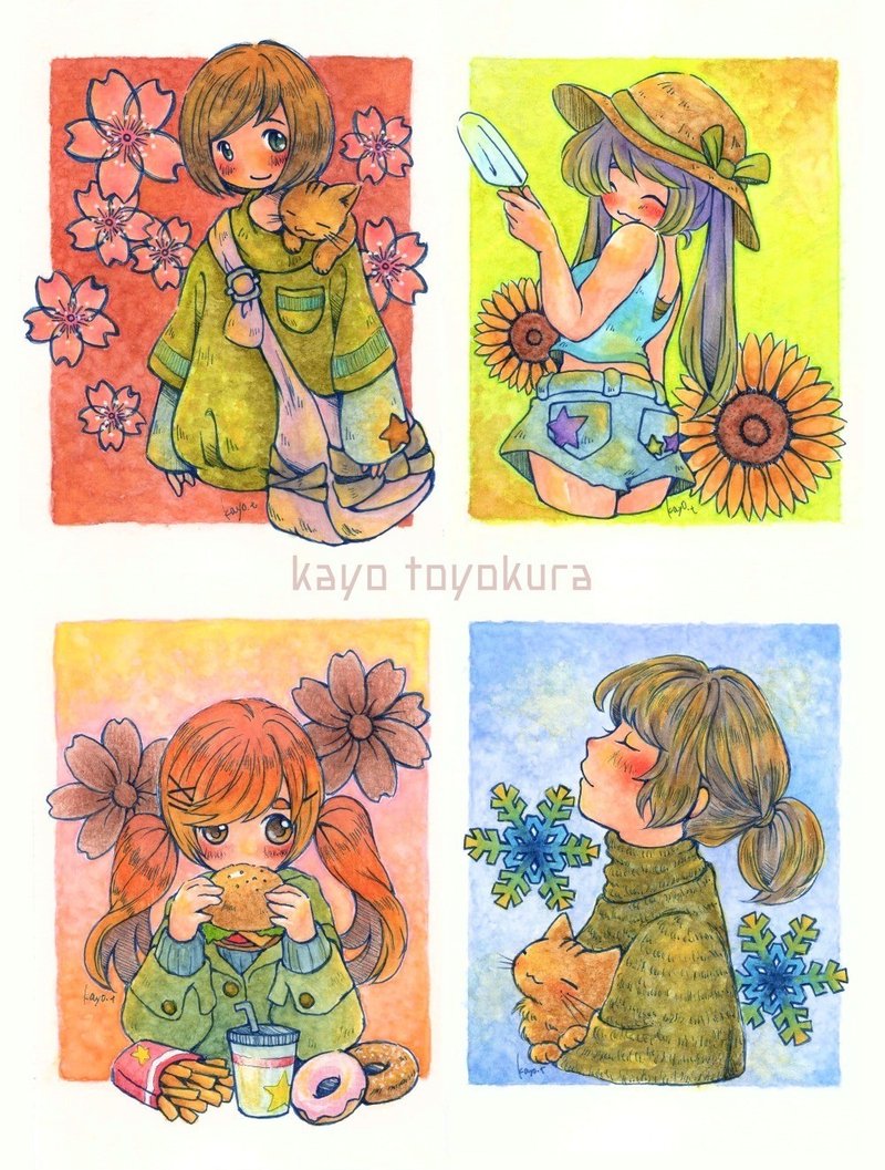 イラスト紹介 四季折々のガールズ 豊倉かよ Note イラスト紹介 四季折々のガールズ 豊倉かよ Note