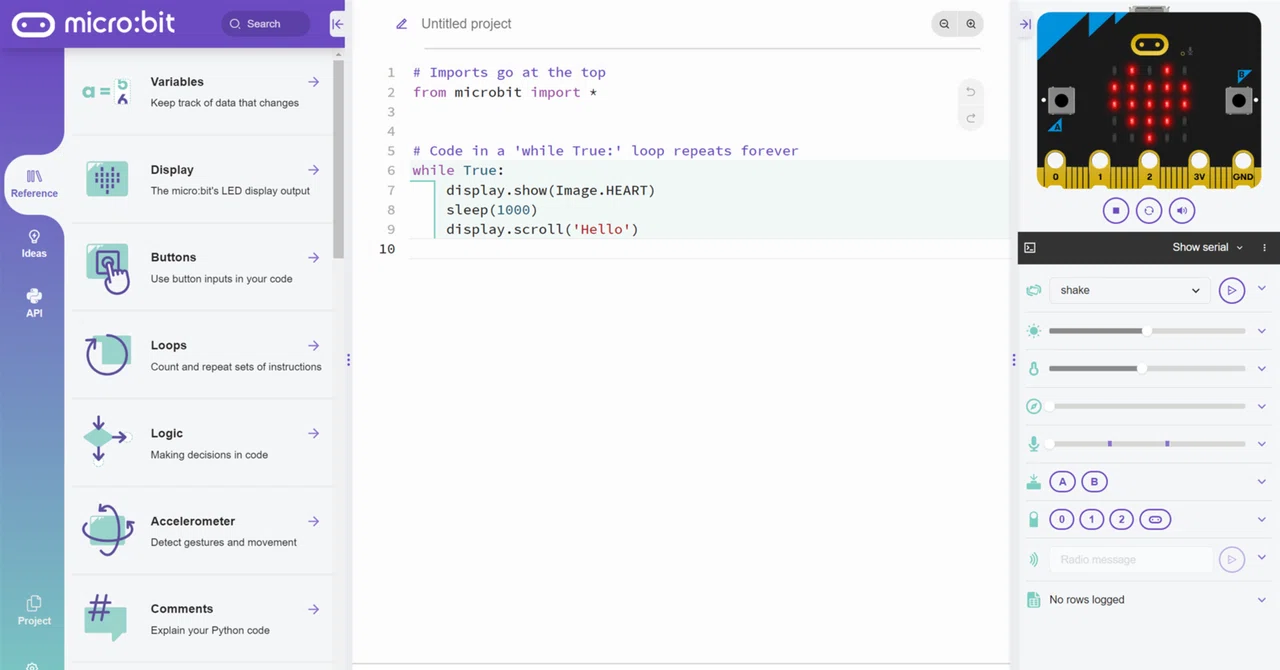 coding micro:bit with python – which python editor... Python Editor for micro:bit(β)も完成度高いぞ!|ueponx