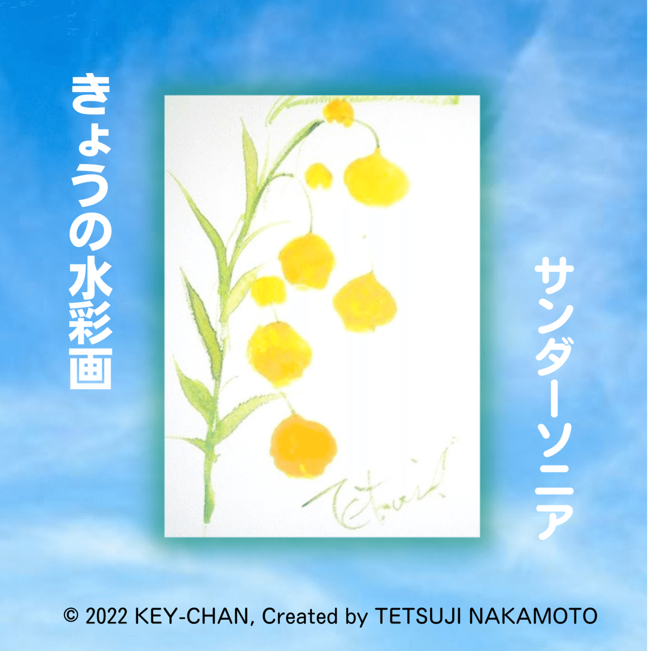 きょうの水彩画 サンダーソニア Bf0919 Key Chan Note