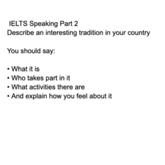 IELTS Speaking Part 2_Tradition