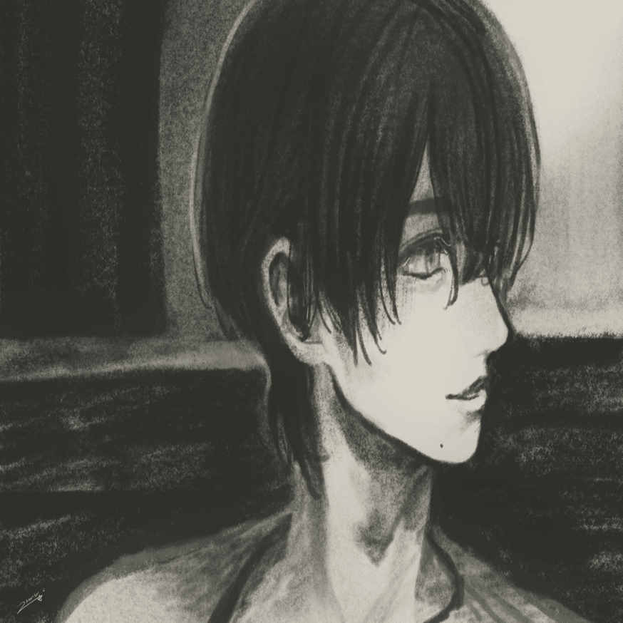 「金持ちの物」　　抽象木炭画 木炭デッサン風に描いてみた②｜コニシユカ / nonai sound