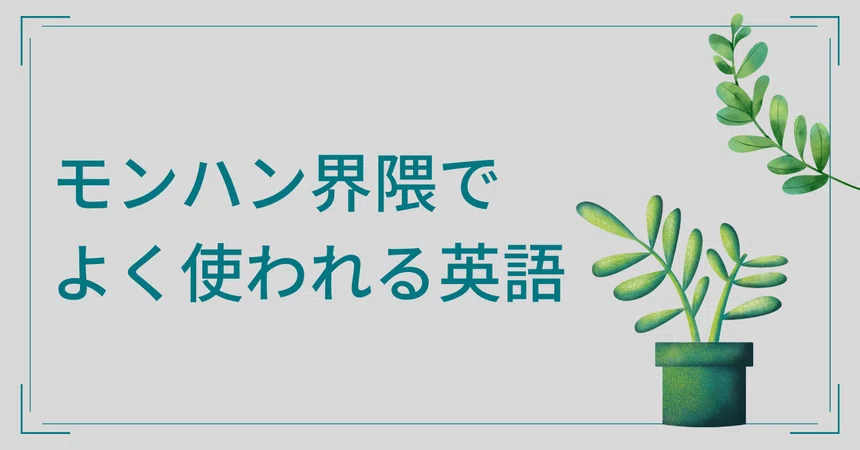 Common English Terms Used in the Monster Hunter Community｜ZenCieh