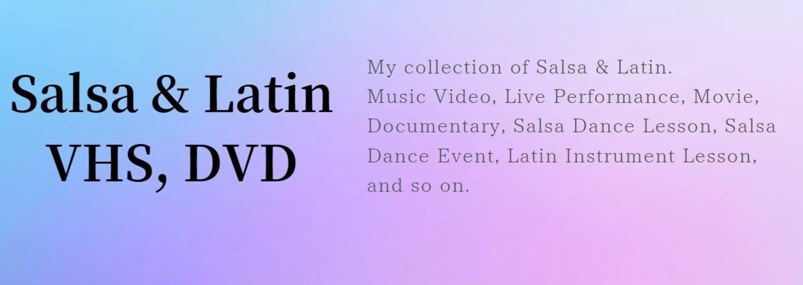 Salsa & Latin VHS-DVD｜上口雅彦｜MJoe｜note