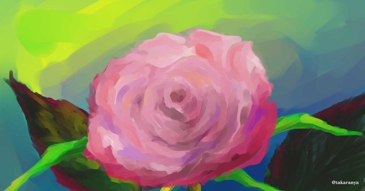 みんなのフォトギャラリーに登録します！「Name of the Rose」この前透明水彩でバラを描いたので、デジタルでも描く練習！アイキャッチに使いたい方は、みんなのフォトギャラリーで、「takaranya」で検索してね！