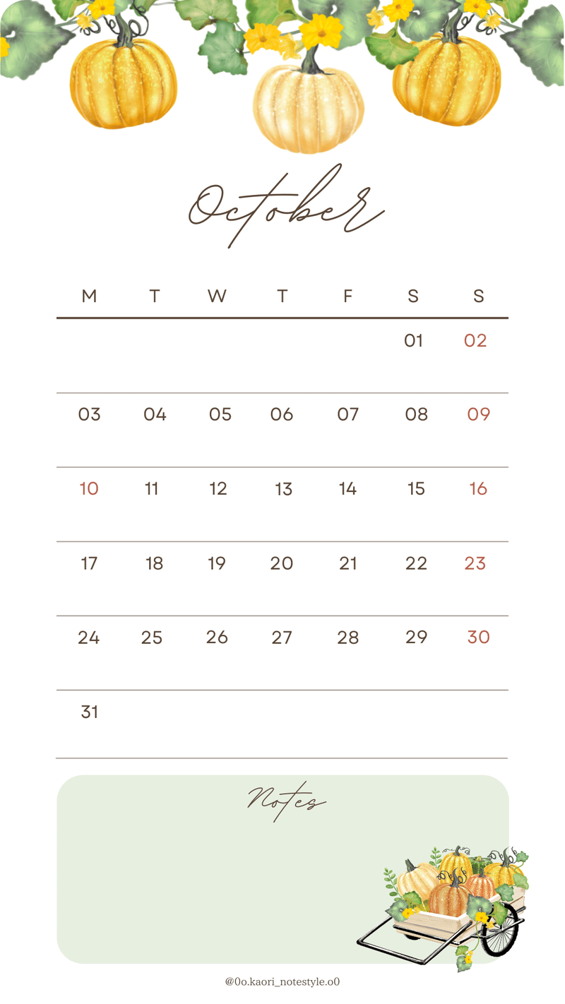 10月カレンダー①