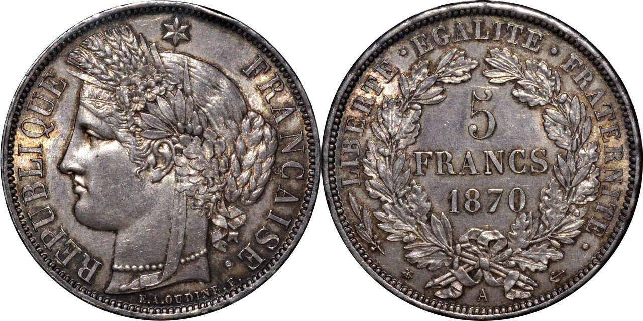 1904年 フランス マリアンヌ アンティーク シルバー メダル