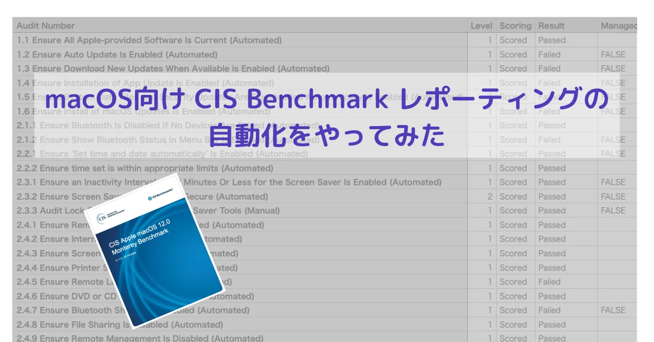 macOS向け CIS Benchmark レポーティングの自動化 をやってみた｜Magic
