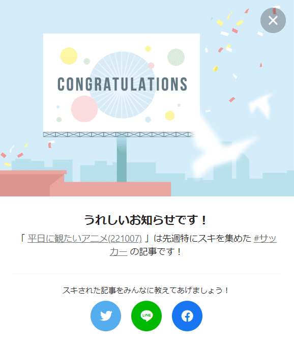 146週連続受賞平日アニメお祝い2