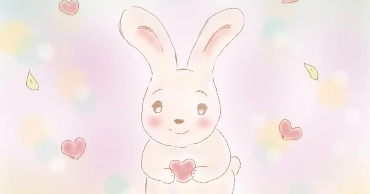 ハートを抱えたうさぎさん｜hoho